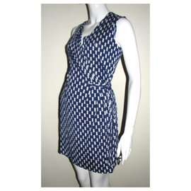 Diane Von Furstenberg-DvF Callista silk wrap dress-White,Blue