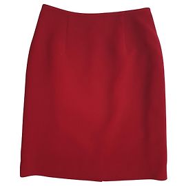 Calvin Klein Red Wool Skirt Red