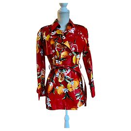Gabardina corta de algodón encerado Dolce & Gabbana Multicolor