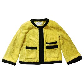Chanel-Lindo Chanel Boutique Terry pano jaqueta-Amarelo