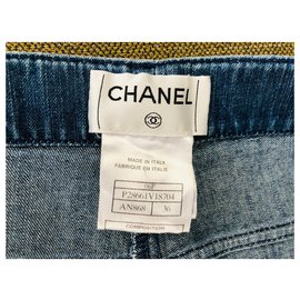 Chanel-Calções Chanel demin-Azul