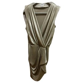 Asos-Metallic drap dress-Metallic