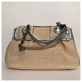 Fendi-Handbags-Silvery,Beige