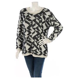 Sweater Noa Noa Preto e Branco de Lã Preto Branco