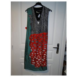 Balenciaga-BALENCIAGA sleeveless dress in silk T 40-Multiple colors