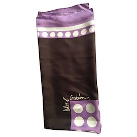 Sciarpa in seta Dolce & Gabbana marrone scuro Marrone scuro