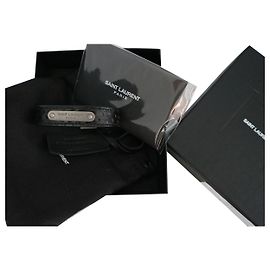 Saint Laurent leather bracelet Black