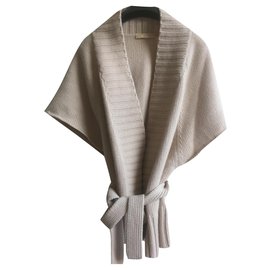 Michael Kors-casaco de lã com cinto-Bege