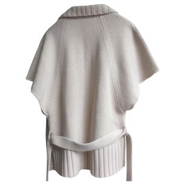 Michael Kors-casaco de lã com cinto-Bege