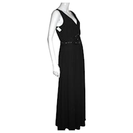 Alice by Temperley-Black chiffon evening gown-Black