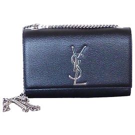 SAINT LAURENT SAC KATE SMALL CUIR GRAINE NOIR NEUF Noir