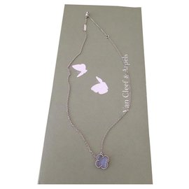 Van Cleef & Arpels vintage alhambra chalcedony and white gold Silvery