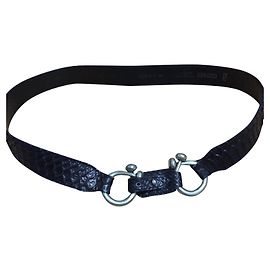 Kenzo Black Leather Belt Black