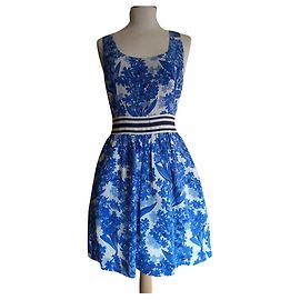 Vestido de seda Juicy Couture Branco e Azul Branco Azul