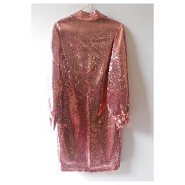 Autre Marque-Coat dress with pink sequins-Pink