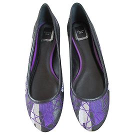 Christian Dior Sapatilhas de lona revestidas de camuflagem e couro Roxo