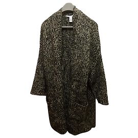 Diane Von Furstenberg DvF Malia Cardigan Mantel Schwarz Beige