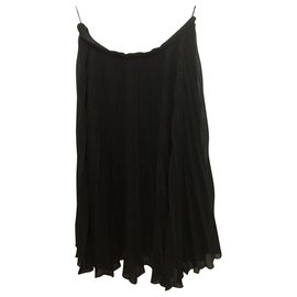 Halston Heritage-Plisse skirt-Black