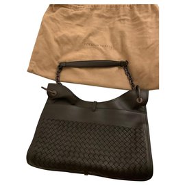 Bottega Veneta-Bottega Veneta leather handbag-Dark brown