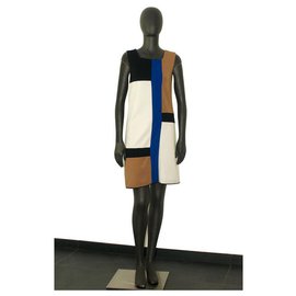 Diane Von Furstenberg-DvF Mondrian blue-Preto,Azul,Cru,Caramelo