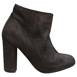 Apc Black Deerskin Ankle Boots 36 Black
