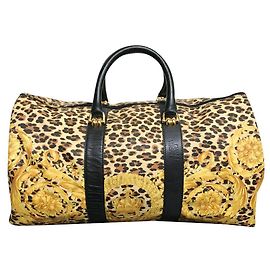 Gianni Versace Mala de viagem Marrom Preto Amarelo