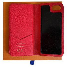 Louis Vuitton-Carcasa de Iphone 8-Roja