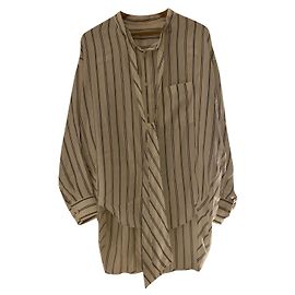 Balenciaga Oversize Silk Shirt White White