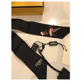 Fendi-Silk scarves-Black