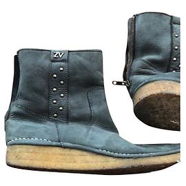 Zadig & Voltaire Ankle Boots Dark Grey Deerskin 38 Dark grey