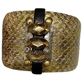 Bracelete em couro Reminiscence Dourado Caqui Bronze