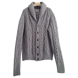 Hackett London 92% Merino wool, 8% Cashmere cardi coat from Mayfair premium collection. Grey Dark grey