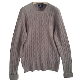 Hackett London 100% cashmere. Made in Scotland. Size Medium, Brown Dark brown