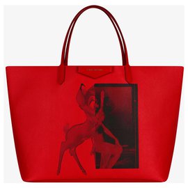 Givenchy-BORSA SHOPPING ANTIGONA STAMPA BAMBI-Rosso