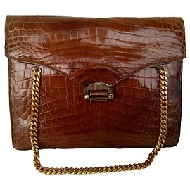 Autre Marque Bolsa de crocodilo Morabito Brown Marrom