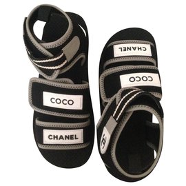 Chanel-Sandals-Black,White