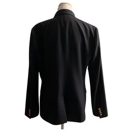 Ralph Lauren-Black  wool blazer jacket-Black