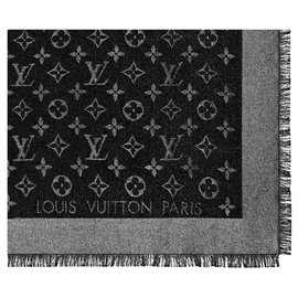 Louis Vuitton-Châle Monogram Shine Black-Noir