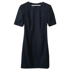Escada Grey Wool Dress Grey