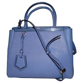 Sac FENDI 2 jours Small bleu azur Exc. état Bleu