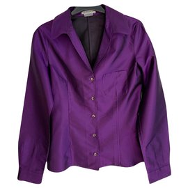 Camisa Céline de seda roxa com efeito moiré Roxo