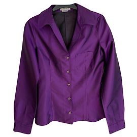 Céline Purple Silk Shirt Moire Effect Purple