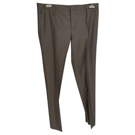 Prada Wool Pants Taupe Taupe