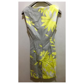 Autre Marque-Patterned summer dress-White,Grey,Yellow