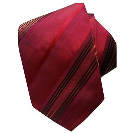 Autre Marque Boss Striped Red Silk Tie Red