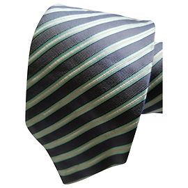 Cravate en soie bleu clair à rayures Massimo Dutti Bleu clair
