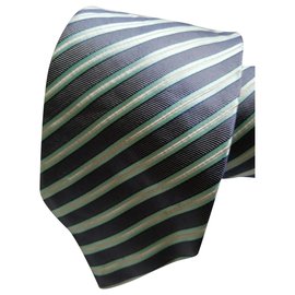 Massimo Dutti striped light blue silk tie Light blue