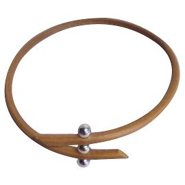 Hermès Colar Gargantilha  3 bolas Conhaque