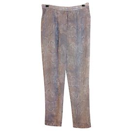 Acne Snake Chiffonhose Beige Python drucken