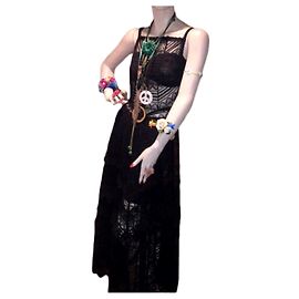 Free People Kleid aus schwarzer Spitze Schwarz